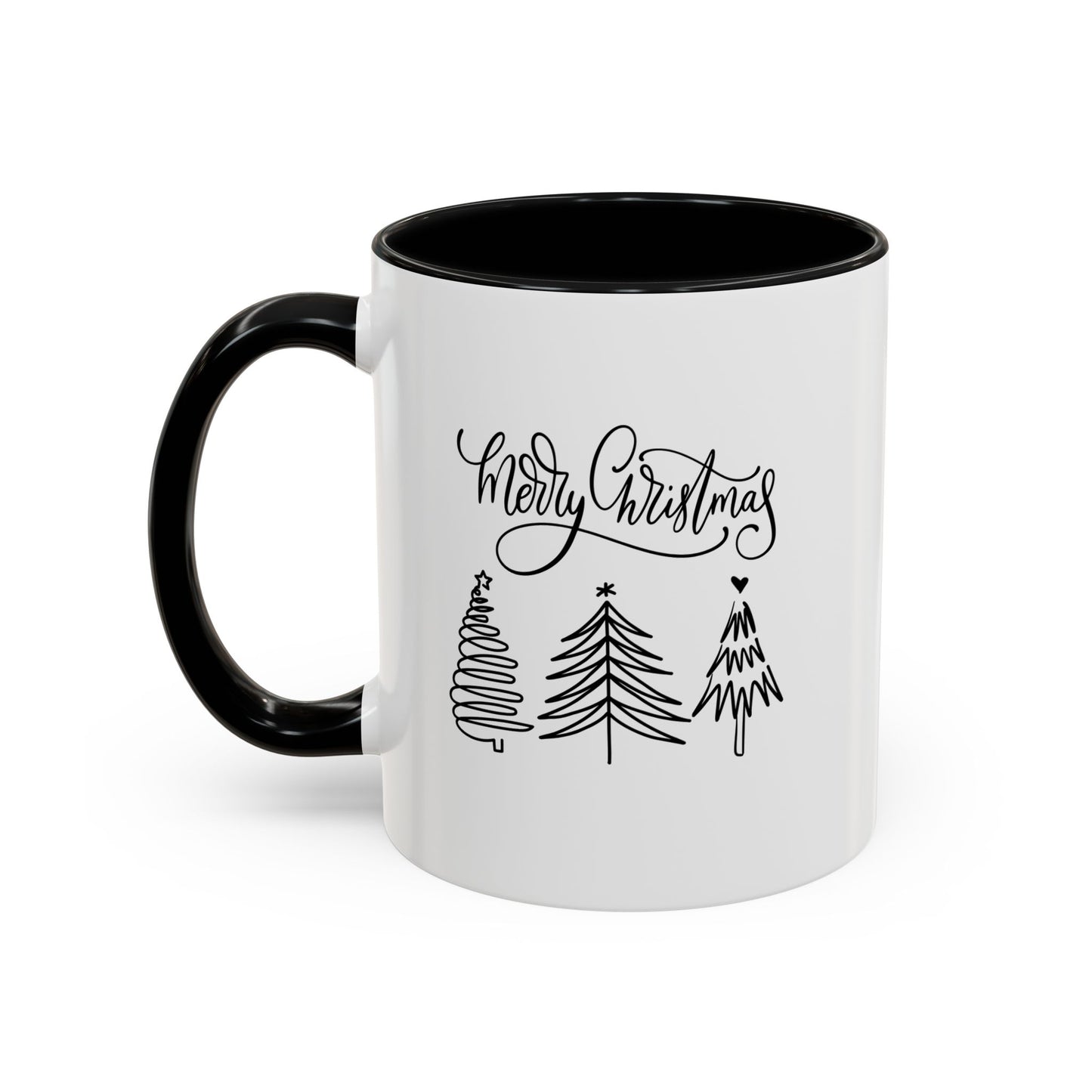 Christmas Accent Coffee Mug (11, 15oz) - Merry Christmas Cup, Holiday Drinkware, Festive Tea Mug, Seasonal Gift, Ho Ho Ho Mug